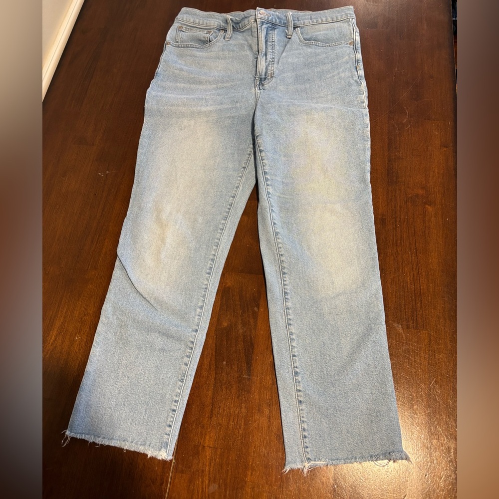 Madewell Light Blue Vintage Frayed Straight Leg Jeans